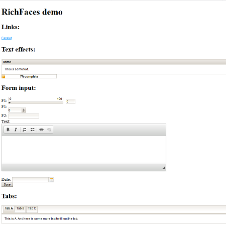 JSF RichFaces demo