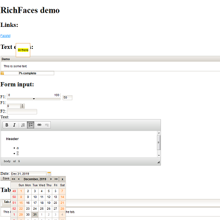 JSF RichFaces demo