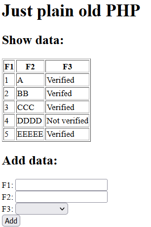 plain PHP